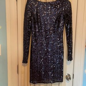 Deep Blue Sparkly Mini Dress, size 4
